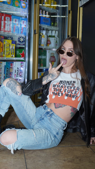 Women Doing Whatever Flame Crop Tank