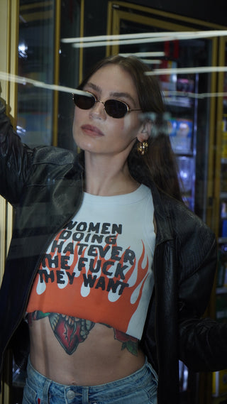 Women Doing Whatever Flame Crop Tank